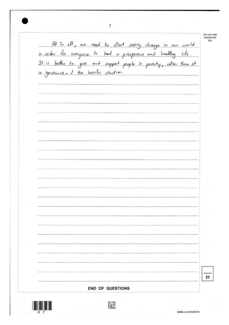 English student answer — page 2