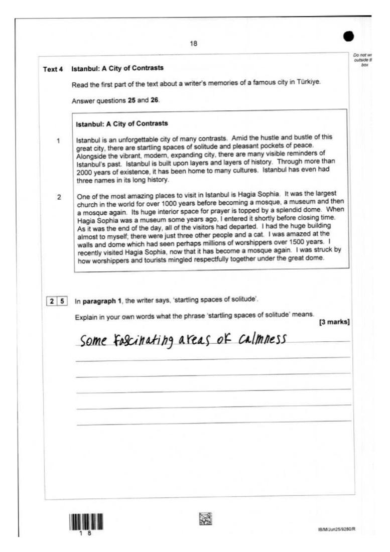 English student answer — page 17